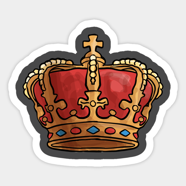 Red and Gold Crown Sticker by bluerockproducts